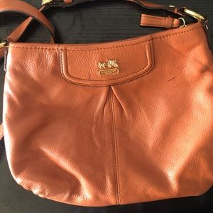 Coach Brown Crossbody with red lining